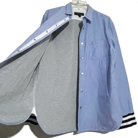 Rag & Bone Chambray Oversized Button Up Lightweight Shirt Jacket - Picture 3 of 14